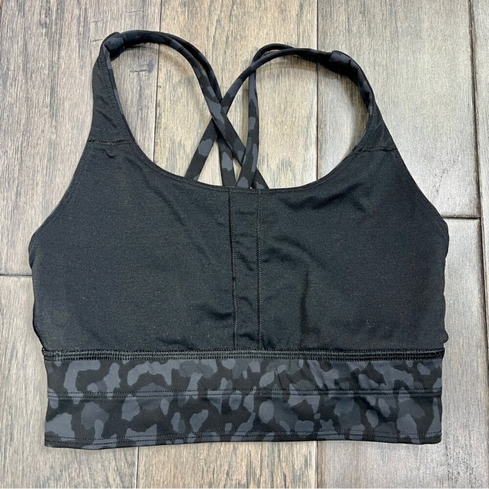 Lululemon Energy Bra *Long Line Formation Camo Deep Coal Multi - Picture 4 of 5